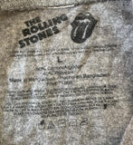 The Rolling Stones Women's Tongue & Lips Graphic Gray Short Sleeve Shirt Size L