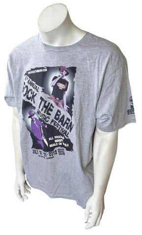 Anvil Men's 8th Annual Rock The Barn Music Festival July 2012 Gray Shirt Size XL
