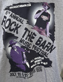 Anvil Men's 8th Annual Rock The Barn Music Festival July 2012 Gray Shirt Size XL