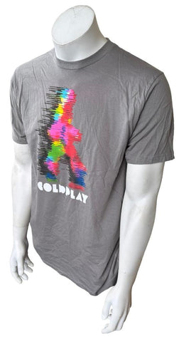 Bay Island Men's Coldplay 2011 Tour Gray Short Sleeve Shirt Size Large