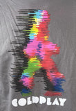 Bay Island Men's Coldplay 2011 Tour Gray Short Sleeve Shirt Size Large