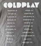 Bay Island Men's Coldplay 2011 Tour Gray Short Sleeve Shirt Size Large