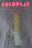 Tultex Men's Coldplay Mylo Xyloto 2012 Tour Navy Short Sleeve Shirt Size Large