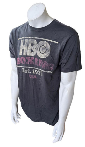 Bay Island Men's HBO Boxing Est. 1973 USA Black Short Sleeve Shirt Size Large