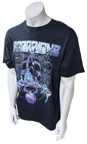 Gildan Men's Scorpions Graphic Band Black Short Sleeve Shirt Size Large