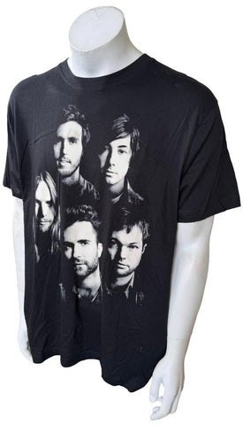 Ten Men's Maroon 5 2010 Tour Black Short Sleeve Shirt Size X-Large