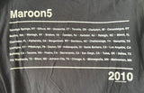 Ten Men's Maroon 5 2010 Tour Black Short Sleeve Shirt Size X-Large