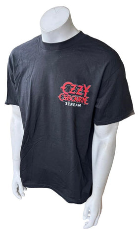 Alstyle Men's Ozzy Osbourne Scream Graphic Black Short Sleeve Shirt Size Large