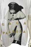 Anvil Men's Lady Gaga Palooza White Short Sleeve Shirt Size Large