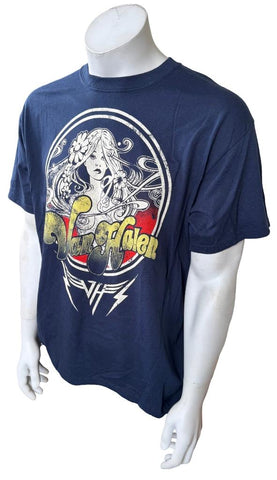 Gildan Men's Van Halen Flower Girl Tour 2012 Navy Short Sleeve Shirt Size Large