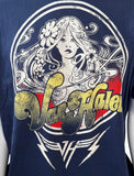 Gildan Men's Van Halen Flower Girl Tour 2012 Navy Short Sleeve Shirt Size Large