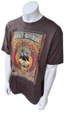 Harley Davidson Men's Mountain Range Graphic Brown Short Sleeve Shirt Size Large