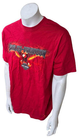 Harley Davidson Men's Fire Eagle Graphic Red Short Sleeve Shirt Size Large