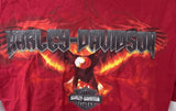 Harley Davidson Men's Fire Eagle Graphic Red Short Sleeve Shirt Size Large