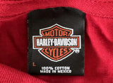 Harley Davidson Men's Fire Eagle Graphic Red Short Sleeve Shirt Size Large