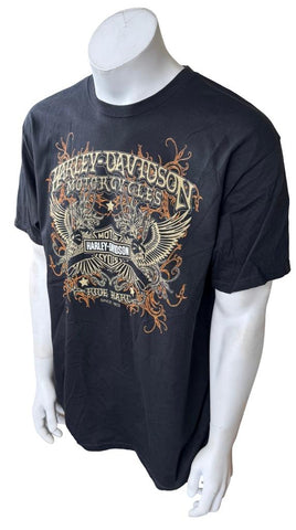 Alstyle Men's Harley-Davidson Motorcycles Ride Hard Black Shirt Size Large