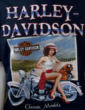 Alstyle Men's Harley-Davidson Classic Models Graphic Navy Shirt Size Large