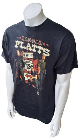 Anvil Men's Rascal Flatts Thaw Out Tour 2012 Black Short Sleeve Shirt Size Large