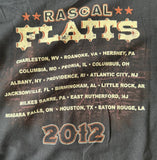 Anvil Men's Rascal Flatts Thaw Out Tour 2012 Black Short Sleeve Shirt Size Large