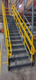 Industrial Steel Staircase w/ Hand Rails 36" W x 9' H 16 Step & 4' x 4' Landing