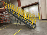 Industrial Steel Staircase w/ Hand Rails 36" W x 9' H 16 Step Heavy Duty