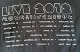 Anvil Men's Coldplay Live 2012 Tour Graphic Black Short Sleeve Shirt Size Large