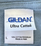 Gildan Men's Rod Stewart Graphic Blue Short Sleeve Shirt Size Large