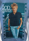 Gildan Men's Rod Stewart Graphic Blue Short Sleeve Shirt Size Large
