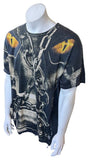 WWE Men's Randy Orton RKO Gas Mask Black Short Sleeve Shirt Size 2XL