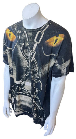 WWE Men's Randy Orton RKO Gas Mask Black Short Sleeve Shirt Size 2XL