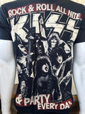 Gildan Men's Kiss Rock & Roll All Nite & Party Every Day Black Shirt Size M