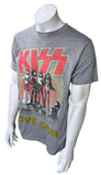 Bay Island Men's Kiss Love Gun Graphic Gray Short Sleeve Shirt Size Large