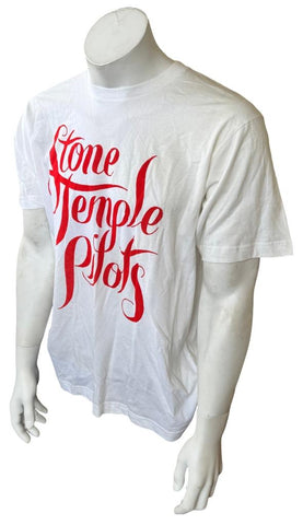 Anvil Men's Stone Temple Pilots Graphic White Short Sleeve Shirt Size Large