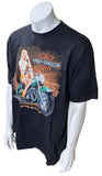 Alstyle Men's Harley Davidson Woman On Motorcycle Black Shirt Size X-Large