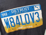 Puma Men's Detroit W84LOV3 License Plate Graphic Black Shirt Size Large