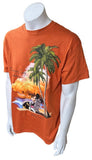 Disney Cruise Line Men's Castaway Cay Bahamas Orange Short Sleeve Shirt Size L