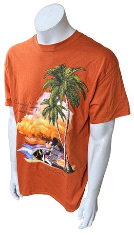 Disney Cruise Line Men's Castaway Cay Bahamas Orange Short Sleeve Shirt Size L