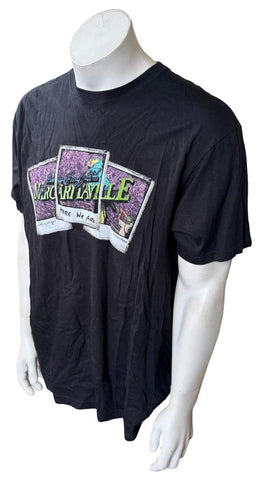 Margaritaville Men's Here We Are 25 Years Of Summer Graphic Black Shirt Size L