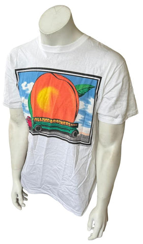 Anvil Men's Allman Brothers Band Eat A Peach For Peace White Shirt Size Medium