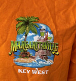Margaritaville Men's Key West Graphic Orange Short Sleeve Shirt Size Large
