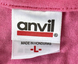 Anvil Men's Ron Jon Surf Shop Cocoa Beach Florida Graphic Pink Shirt Size Large
