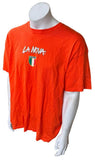 Gildan Men's La Nova Pizzeria Italia Graphic Orange Short Sleeve Shirt Size XL