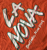 Gildan Men's La Nova Pizzeria Italia Graphic Orange Short Sleeve Shirt Size XL