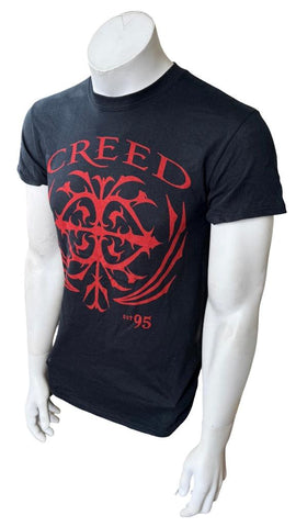 Gildan Men's Creed Est 95 Graphic Black Short Sleeve Shirt Size Small