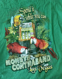 Margaritaville Men's Las Vegas Graphic Green Short Sleeve Shirt Size Large
