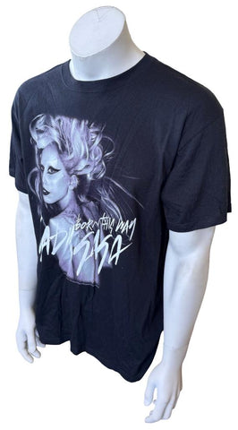 Anvil Men's Lady Gaga Born This Way 2011 Tour Black Short Sleeve Shirt Size L