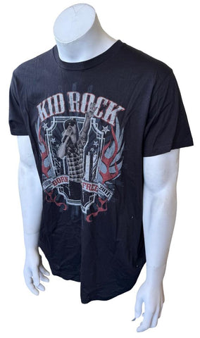Hanes Men's Kid Rock Born Free Tour 2011 Black Short Sleeve Shirt Size Large