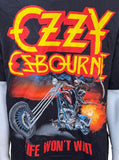 Hanes Men's Ozzy Osbourne Life Won't Wait Black Short Sleeve Shirt Size X-Large