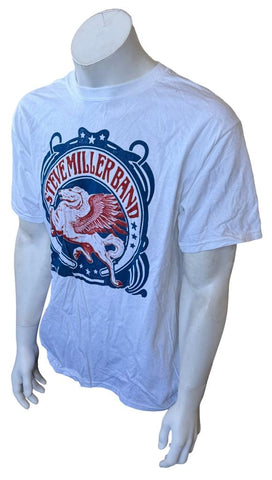 Hanes Men's Steve Miller Band Tour 2011 White Short Sleeve Shirt Size Large