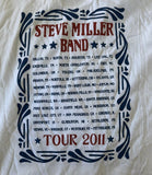 Hanes Men's Steve Miller Band Tour 2011 White Short Sleeve Shirt Size Large